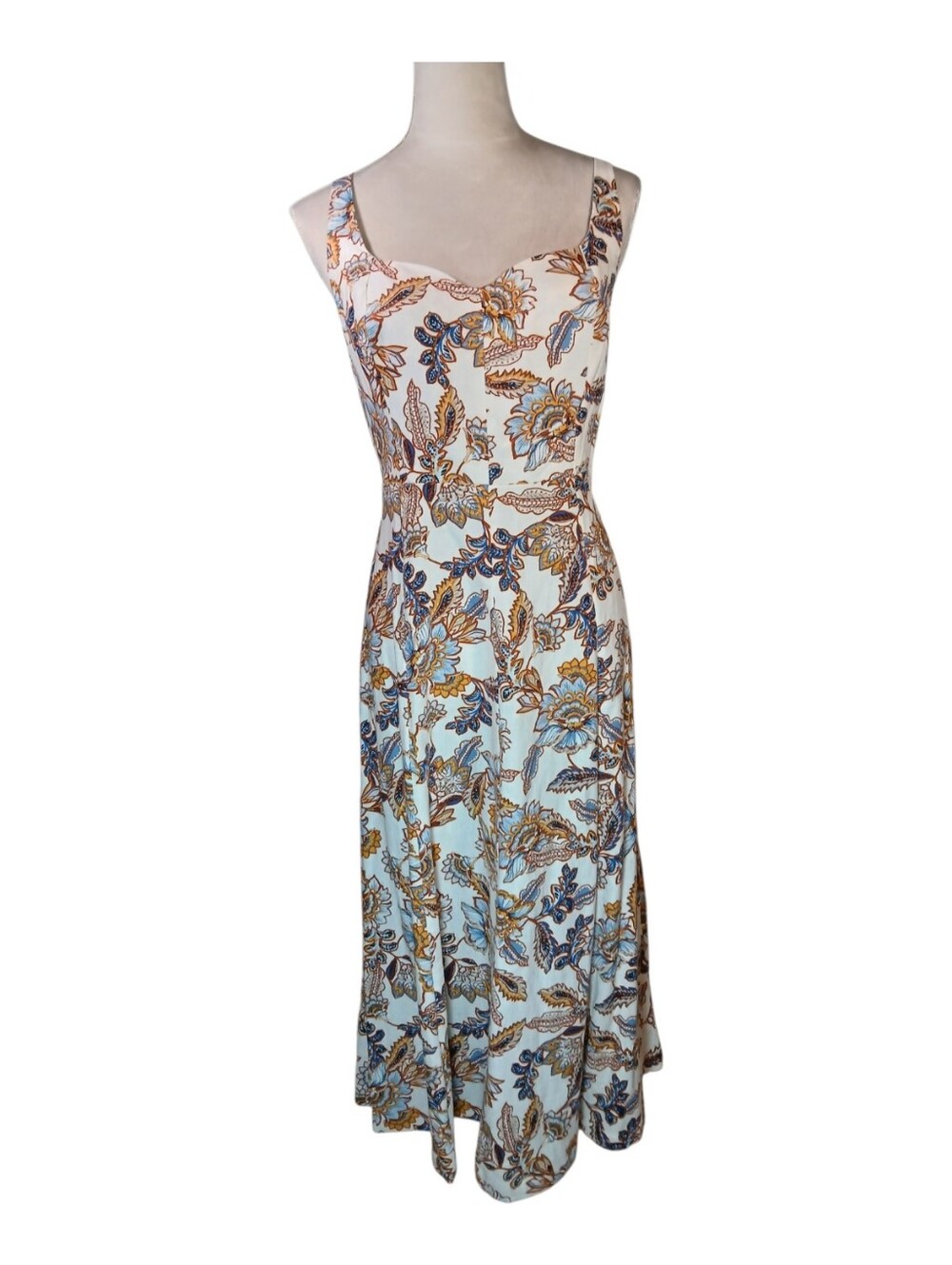 NWT Linen Blend Midi Sleeveless Summer Dress Sz Large - Picture 1 of 12